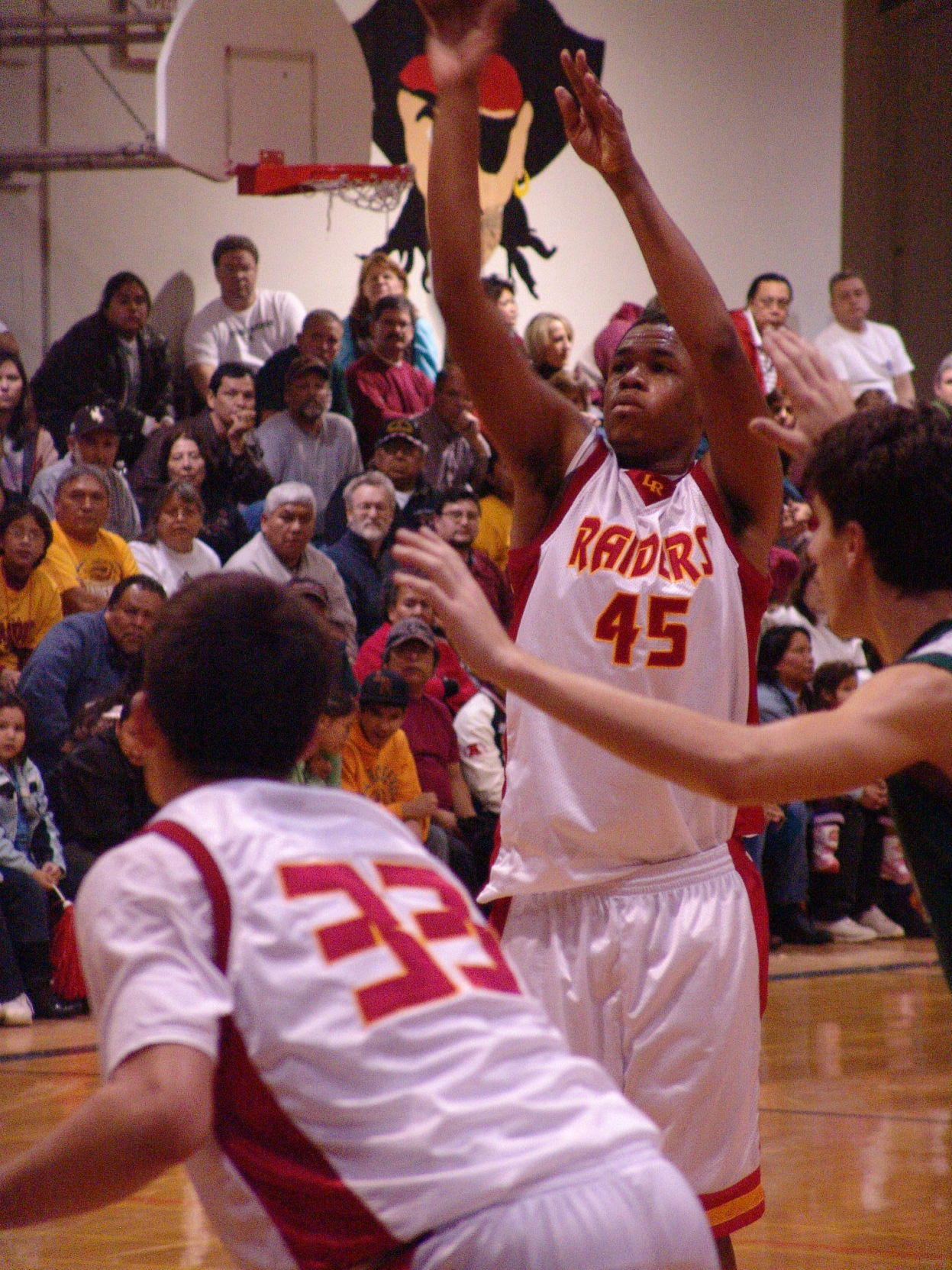 Matt Pleasants shooting a free throw during his days at Lake Roosevelt High School